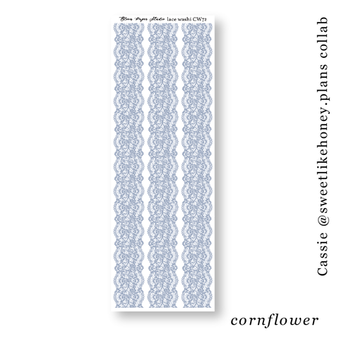 CW72 Lace Journaling Planner Stickers (Cornflower)