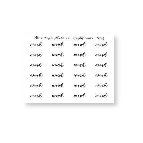 FN245 Foiled Script Calligraphy: Work Planner Stickers
