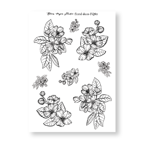 FQ80 Floral Deco Foiled Planner Stickers