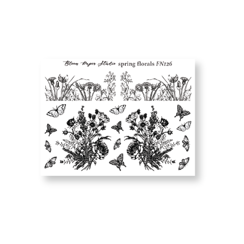 FN126 Foiled Spring Florals Planner Stickers