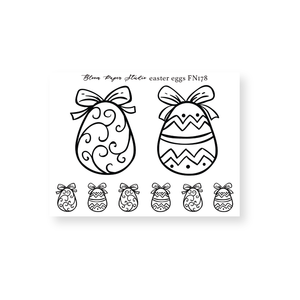 FN178 Foiled Easter Eggs Planner Stickers