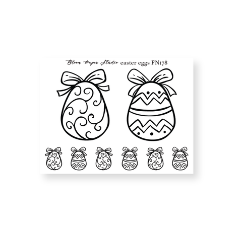 FN178 Foiled Easter Eggs Planner Stickers