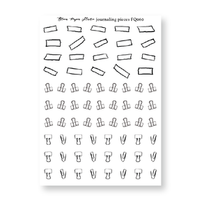 FQ060 Journaling Pieces Foiled Planner Stickers