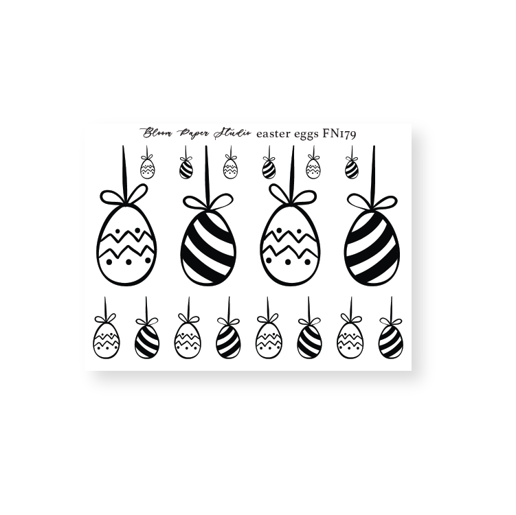 FN179 Foiled Easter Eggs Planner Stickers