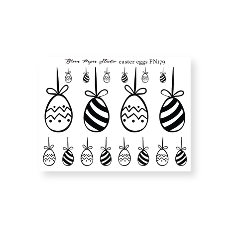 FN179 Foiled Easter Eggs Planner Stickers