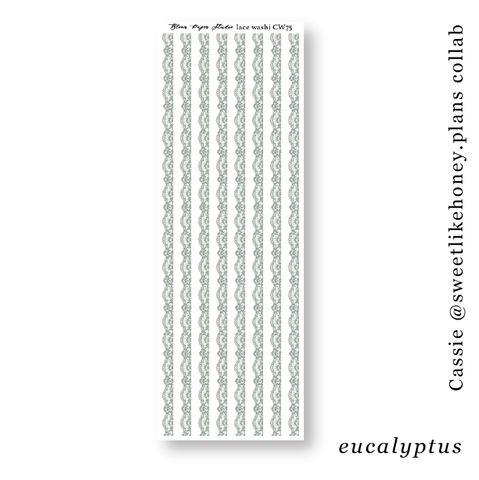 CW75 Lace Journaling Planner Stickers (Eucalyptus)