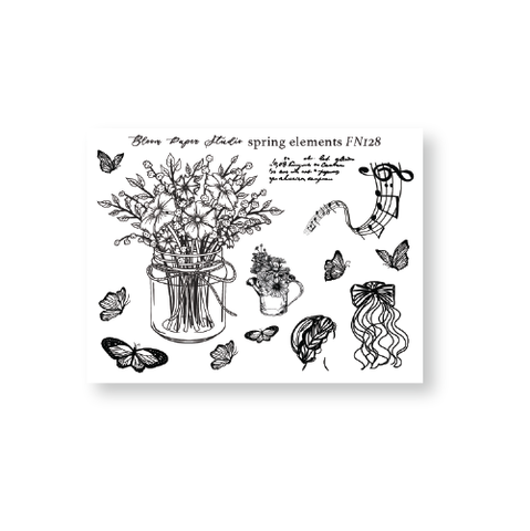 FN128 Foiled Spring Elements Planner Stickers
