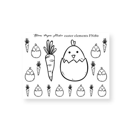 FN180 Foiled Easter Elements Planner Stickers