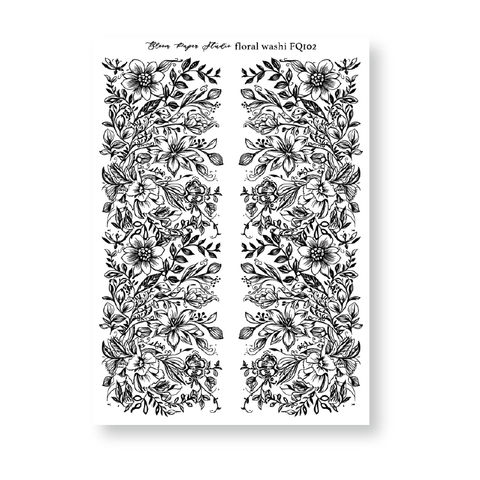 FQ102 Floral Washi Foiled Planner Stickers