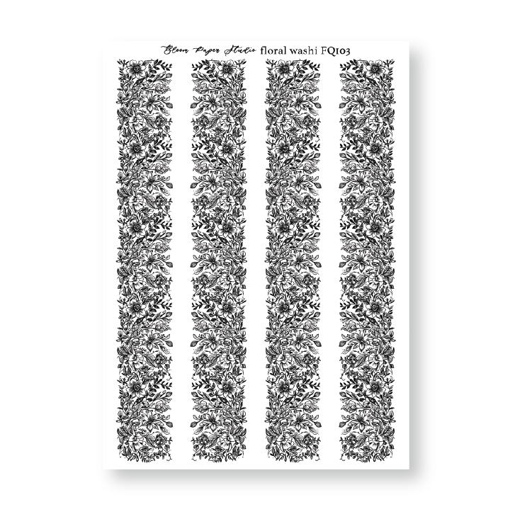FQ103 Floral Washi Foiled Planner Stickers