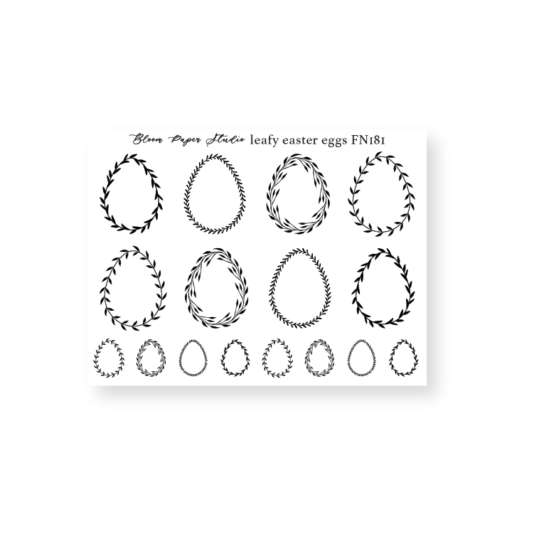 FN181 Foiled Leafy Easter Eggs Planner Stickers