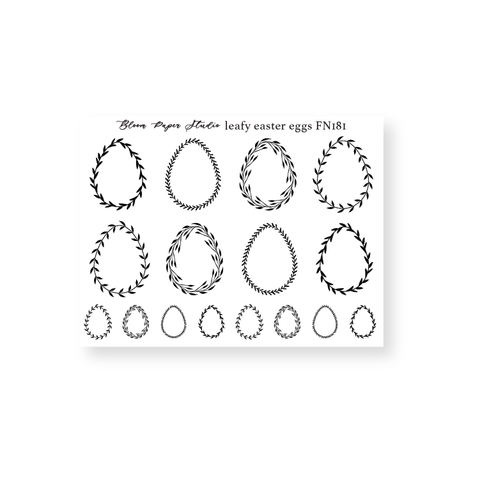 FN181 Foiled Leafy Easter Eggs Planner Stickers