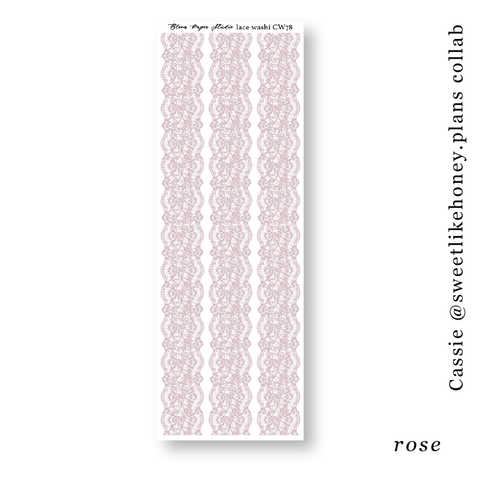 CW78 Lace Journaling Planner Stickers (Rose)