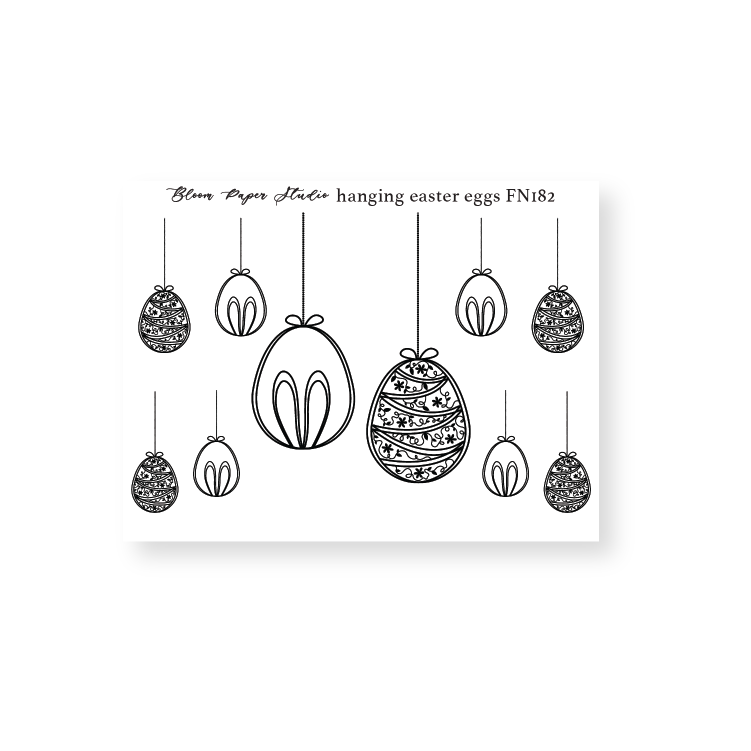FN182 Foiled Leafy Easter Eggs Planner Stickers