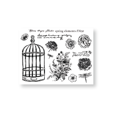 FN131 Foiled Spring Elements Planner Stickers