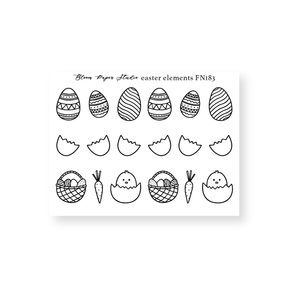 FN183 Foiled Easter Egg Elements Planner Stickers