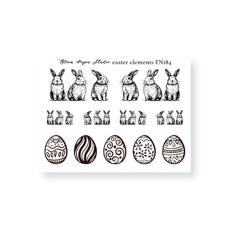 FN184 Foiled Easter Elements Planner Stickers