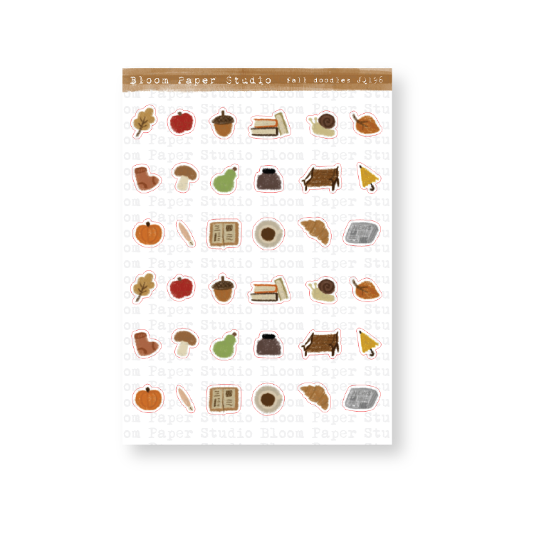 Fall Doodles Journaling Doodle Planner Stickers