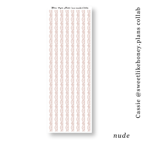 CW81 Lace Journaling Planner Stickers (Nude)
