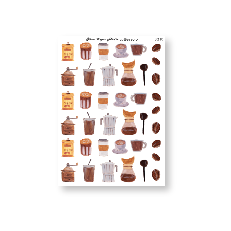 Coffee Journaling Planner Stickers 10.0
