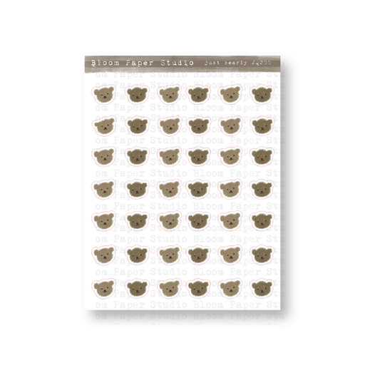 Just Bearly Journaling Doodle Planner Stickers