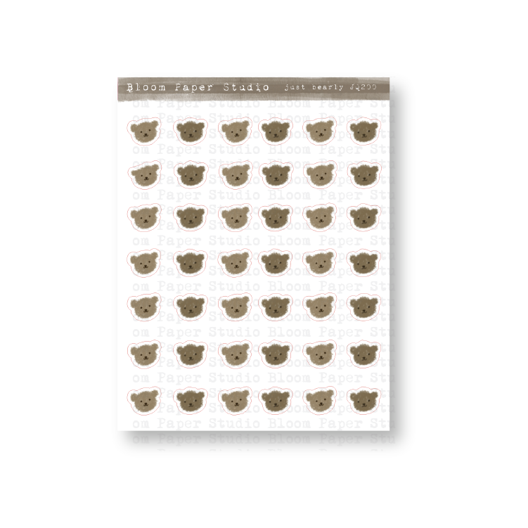 Just Bearly Journaling Doodle Planner Stickers