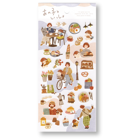 Mind Wave Coffee Girl with Dog Planner Stickers