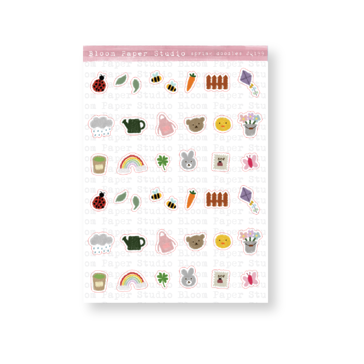 Spring Doodles Journaling Doodle Planner Stickers