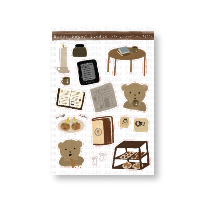 Cafe Journaling Doodle Planner Stickers
