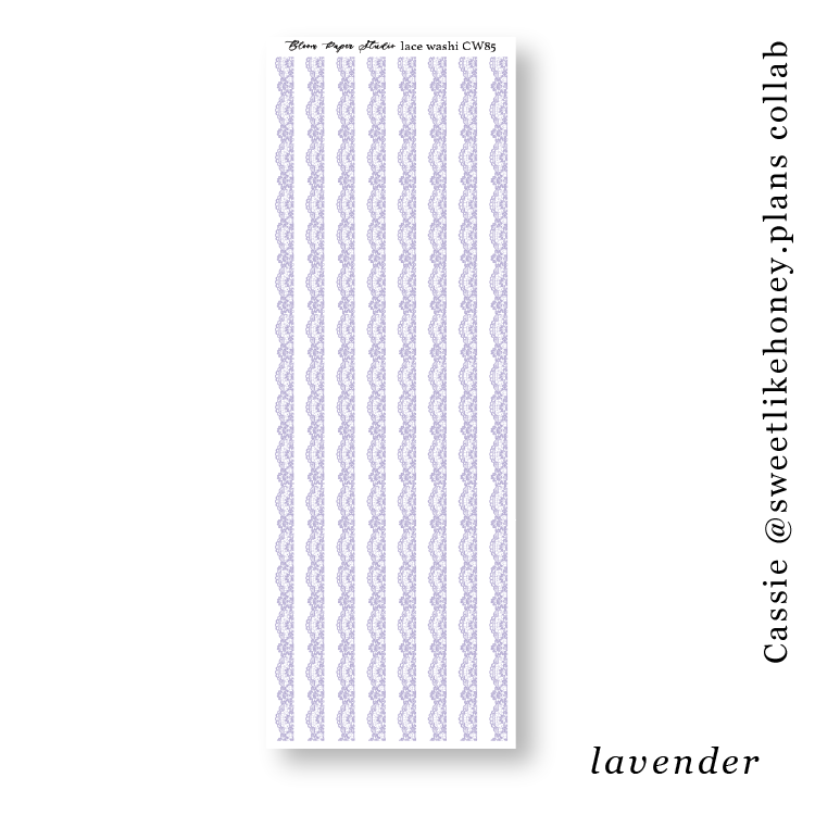 CW85 Lace Journaling Planner Stickers (Lavender)