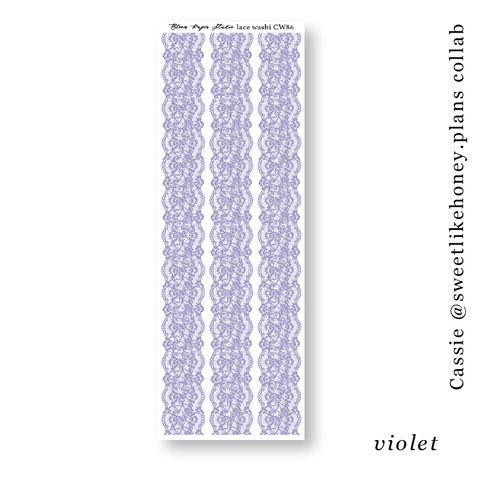 CW86 Lace Journaling Planner Stickers (Violet)