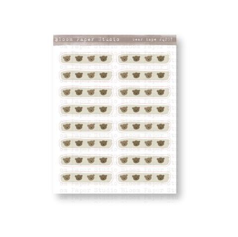 Bear Tape Doodle Planner Stickers