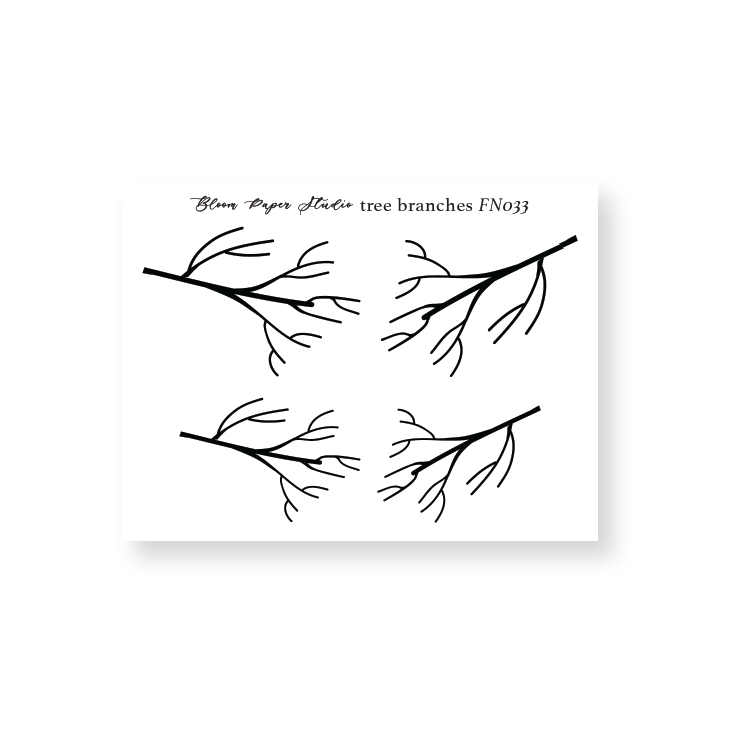 FN033 Foiled Tree Branches Planner Stickers