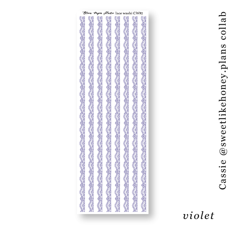 CW87 Lace Journaling Planner Stickers (Violet)