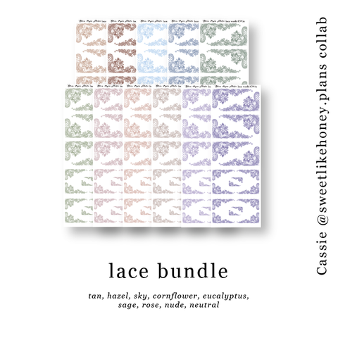 CW55-65 Lace Journaling Planner Stickers (All Colors)