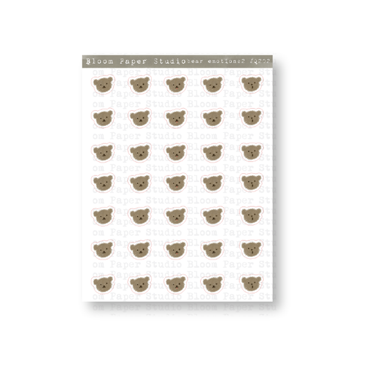 Bear Emotions 2 Doodle Planner Stickers
