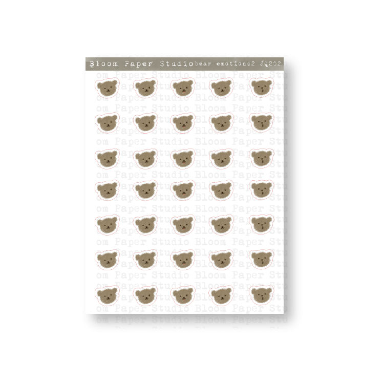 Bear Emotions 2 Doodle Planner Stickers