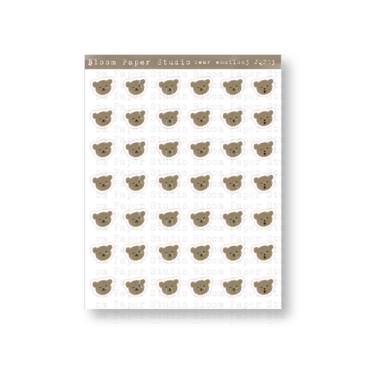 Bear Emotions 3 Doodle Planner Stickers