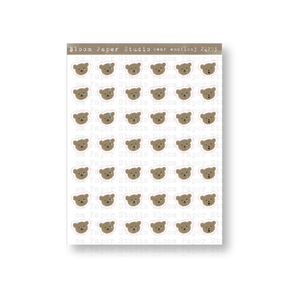 Bear Emotions 3 Doodle Planner Stickers