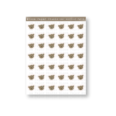 Bear Emotions 3 Doodle Planner Stickers