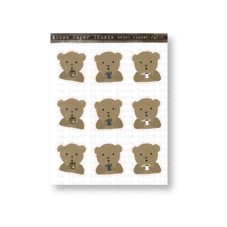 Drink Sipper Doodle Planner Stickers