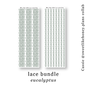 CW74-75 Lace Journaling Planner Stickers (Eucalyptus)