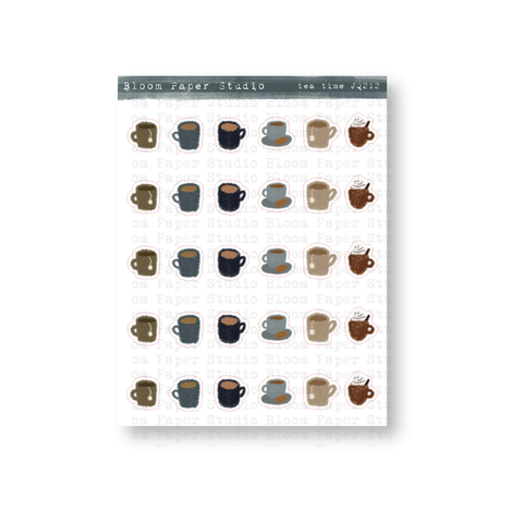 Tea Time Doodle Planner Stickers