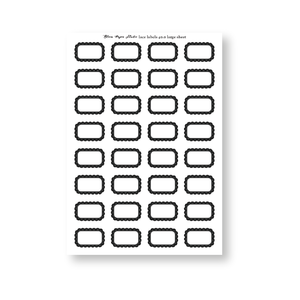 Foiled Lace Labels 40.0 Planner Stickers (Large Sheet)