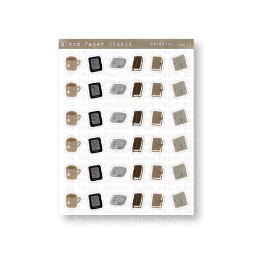 Relaxing Doodle Planner Stickers