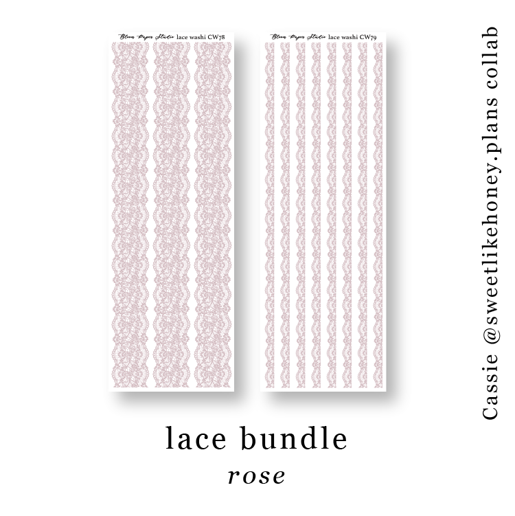 CW78-79 Lace Journaling Planner Stickers (Rose)