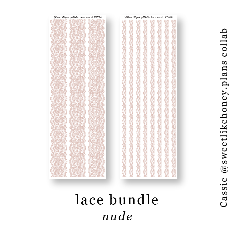 CW80-81 Lace Journaling Planner Stickers (Nude)