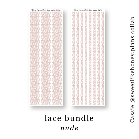 CW80-81 Lace Journaling Planner Stickers (Nude)