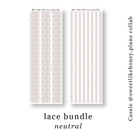 CW82-83 Lace Journaling Planner Stickers (Neutral)