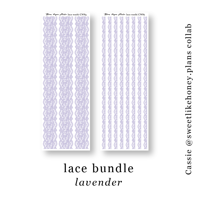 CW84-85 Lace Journaling Planner Stickers (Lavender)
